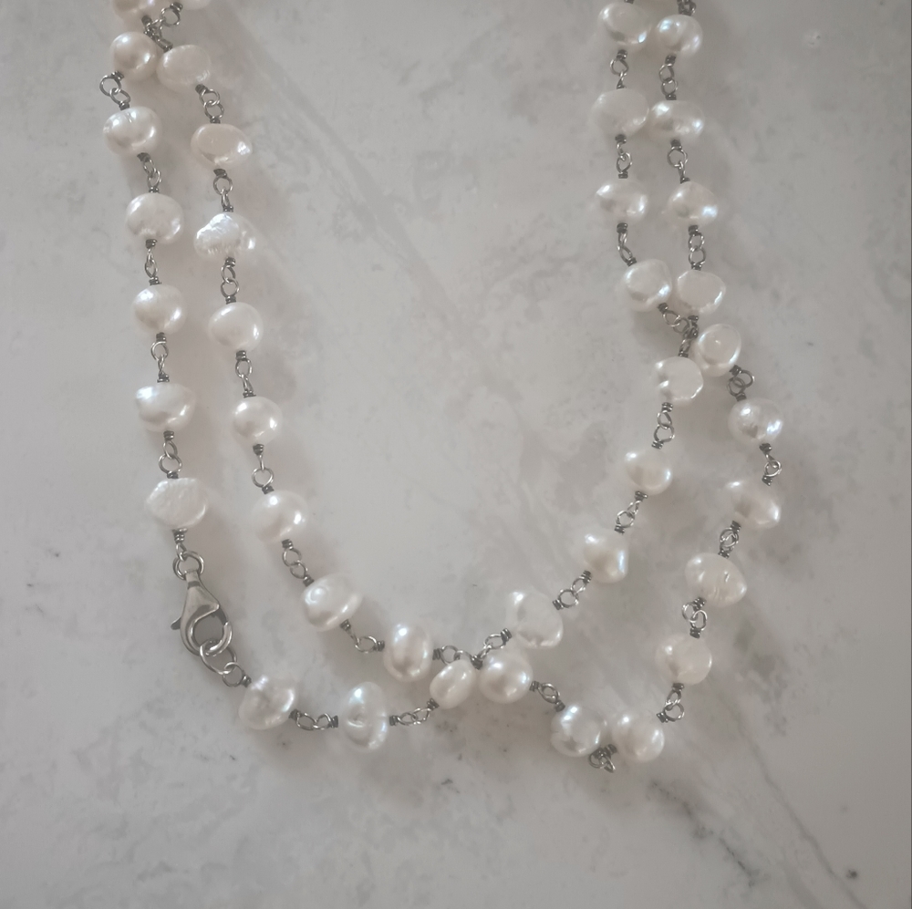 Pearls and 925 necklace.